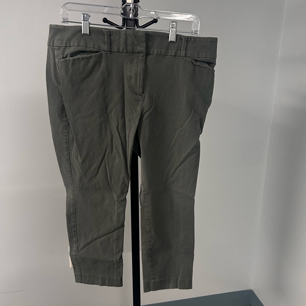 LOFT Charcoal greenish Cropped Trousers